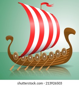 Vector illustration of a Viking ship.