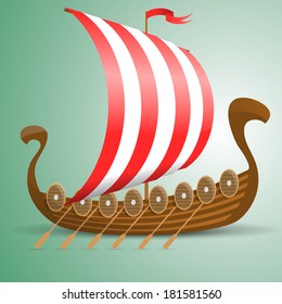 vector illustration of a Viking ship. Simple gradients only.