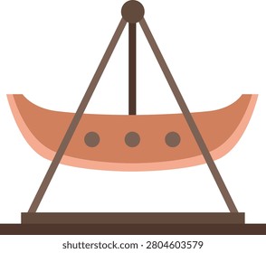 Vector Illustration of a Viking Ship Swing Ride at an Amusement Park