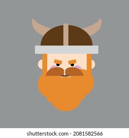 vector illustration viking warrior flat