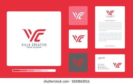 Ilustración vectorial de la plantilla de diseño de logotipo creativo de villa. Aislado sobre un fondo de color.