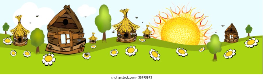 vector illustration of village