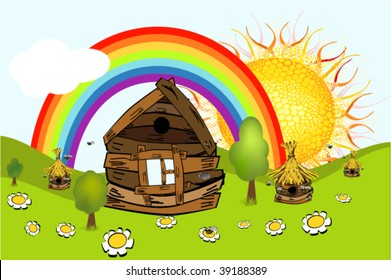 vector illustration of village