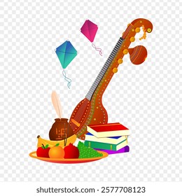 Vector illustration of Vina Instrument with elements on transparent background