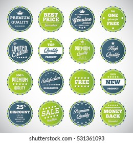 Vector illustration of vintage badges and labels
