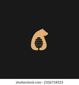 vector illustration Vintage Bear Bee logo inspiration, good for fitness and outdoor logo brand template
