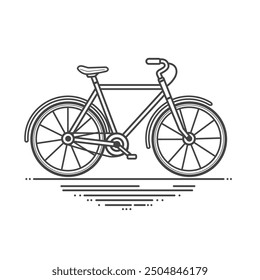 Vector illustration of a vintage bicycle. Isolated stock image showcasing a simple design, perfect for cycling-related projects, transportation themes, or eco-friendly and fitness-focused illustration