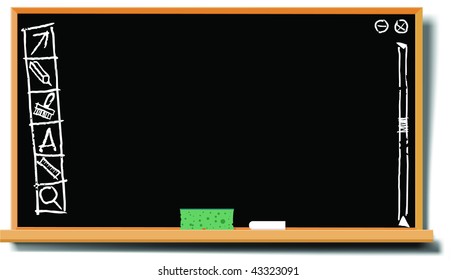 vector illustration of a vintage blackboard with funny desktop