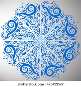 Vector illustration vintage blue gray background