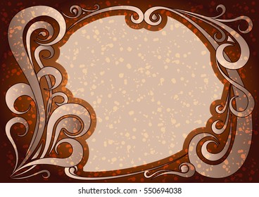 Vector illustration of vintage brown frame