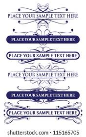Vector illustration of vintage calligraphic elements and decorations