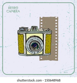 Vector illustration with vintage camera