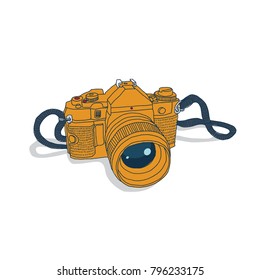 Vector illustration of the vintage camera