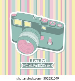 Vector illustration of vintage camera, drawn by hand