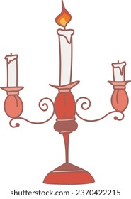 Vector illustration of vintage candlestick