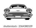 Vector illustration of a vintage car