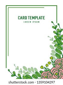 Vector illustration vintage card template with texture of rose flower frames blooms