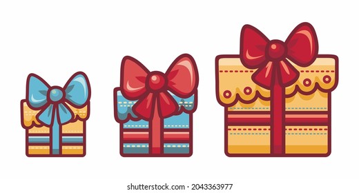 Vector illustration with vintage Christmas gift box