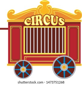 Vector Illustration of a Vintage Circus Cage