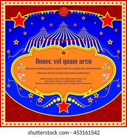 vector illustration of Vintage Circus Cartoon Poster Invitation for Party, Carnival and Advertisement