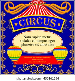 vector illustration of Vintage Circus Cartoon Poster Invitation for Party, Carnival and Advertisement