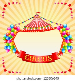 vector illustration of vintage circus poster with copyspcae