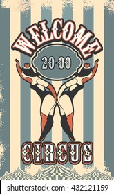 Vector illustration of vintage circus posters