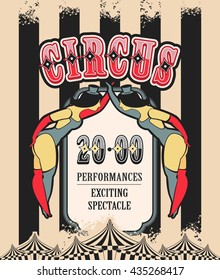 Vector illustration of vintage circus posters 