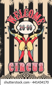 Vector illustration of vintage circus posters 