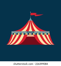 Vector Illustration Of A Vintage Circus Tent