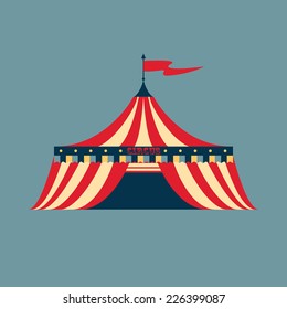 Vector illustration of a vintage circus tent