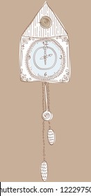 Vector illustration of vintage clock