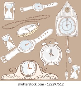 Vector illustration of vintage clock