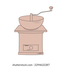 vector Illustration of vintage coffee grinder 