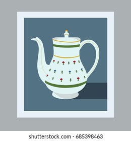 Vector illustration of vintage coffeepot. Concept for menu cafes and posters.