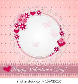 vector illustration vintage congratulation Valentine's card  - eps10