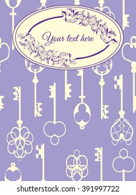 Vector illustration. Vintage decorative elements. Set of business card and invitation card templates with lace ornament. Hand drawn.