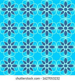 vector illustration vintage floral flower mandala interior seamless flat design blue aqua menthe turquoise background