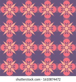vector illustration vintage floral interior seamless flat design pink magenta peach rose background