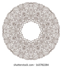 Vector illustration with vintage floral pattern for print, embroidery.