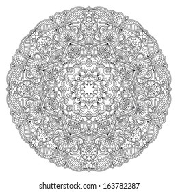 Vector illustration with vintage floral pattern for print, embroidery.