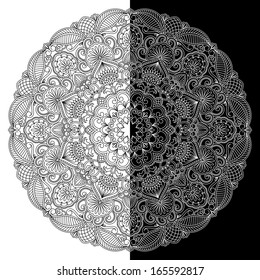 Vector illustration with vintage floral pattern for print, embroidery.