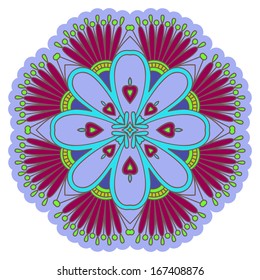 Vector illustration with vintage floral pattern for print, embroidery.