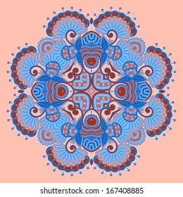 Vector illustration with vintage floral pattern for print, embroidery.
