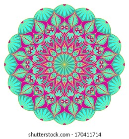 Vector illustration with vintage floral pattern for print, embroidery.