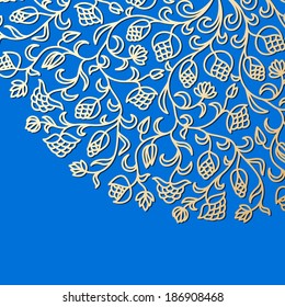 Vector illustration with vintage floral pattern for invitation card.
