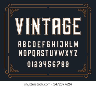 Vektorgrafik der Vintage-Schriftart.