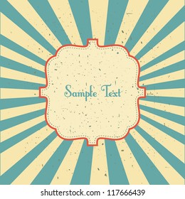 vector illustration vintage frame template design with sun rays