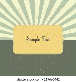 vector illustration vintage frame template design with sun rays