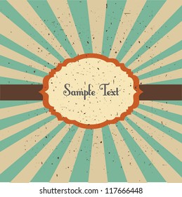 vector illustration vintage frame template design with sun rays